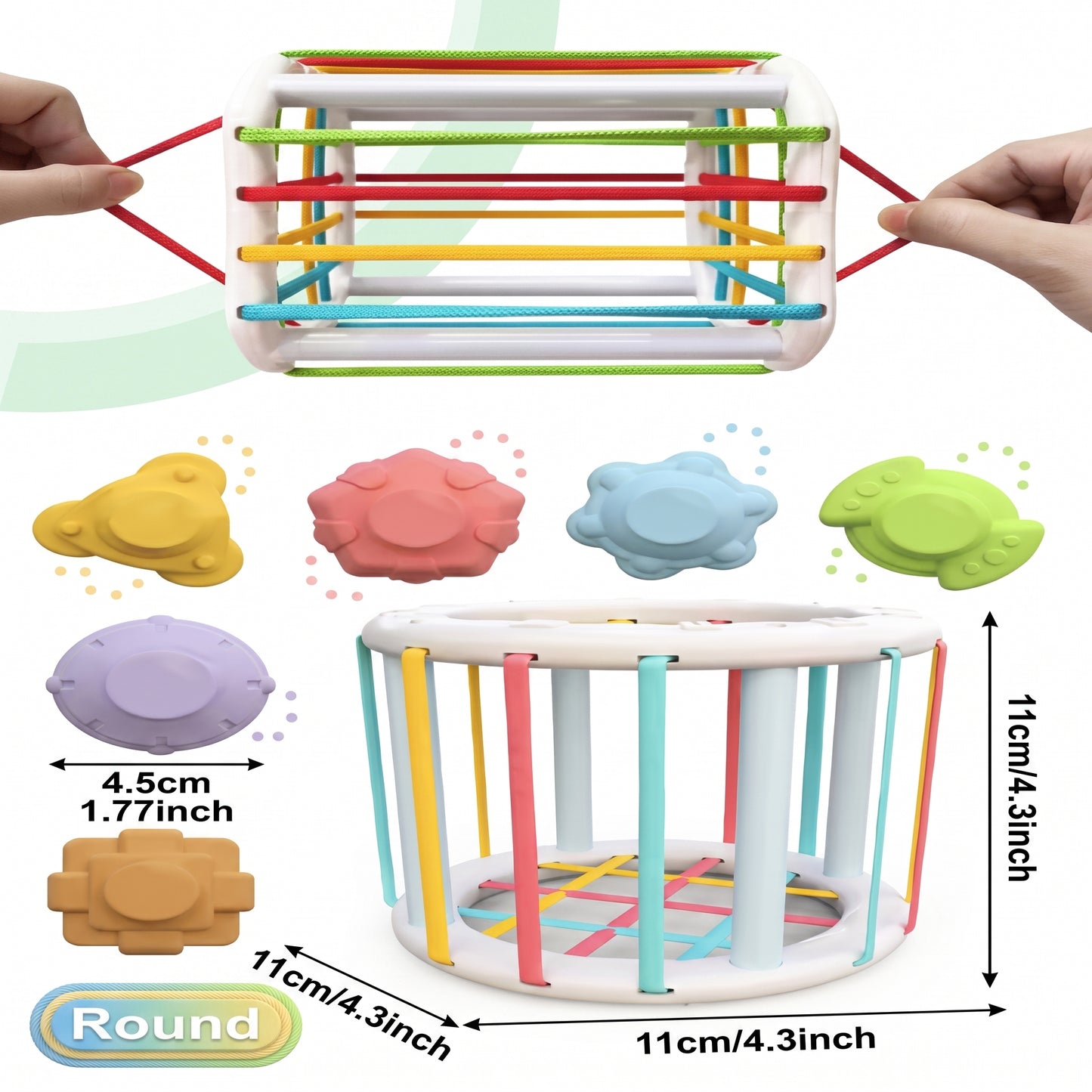 Round bin size – 11 cm / 4.3 in