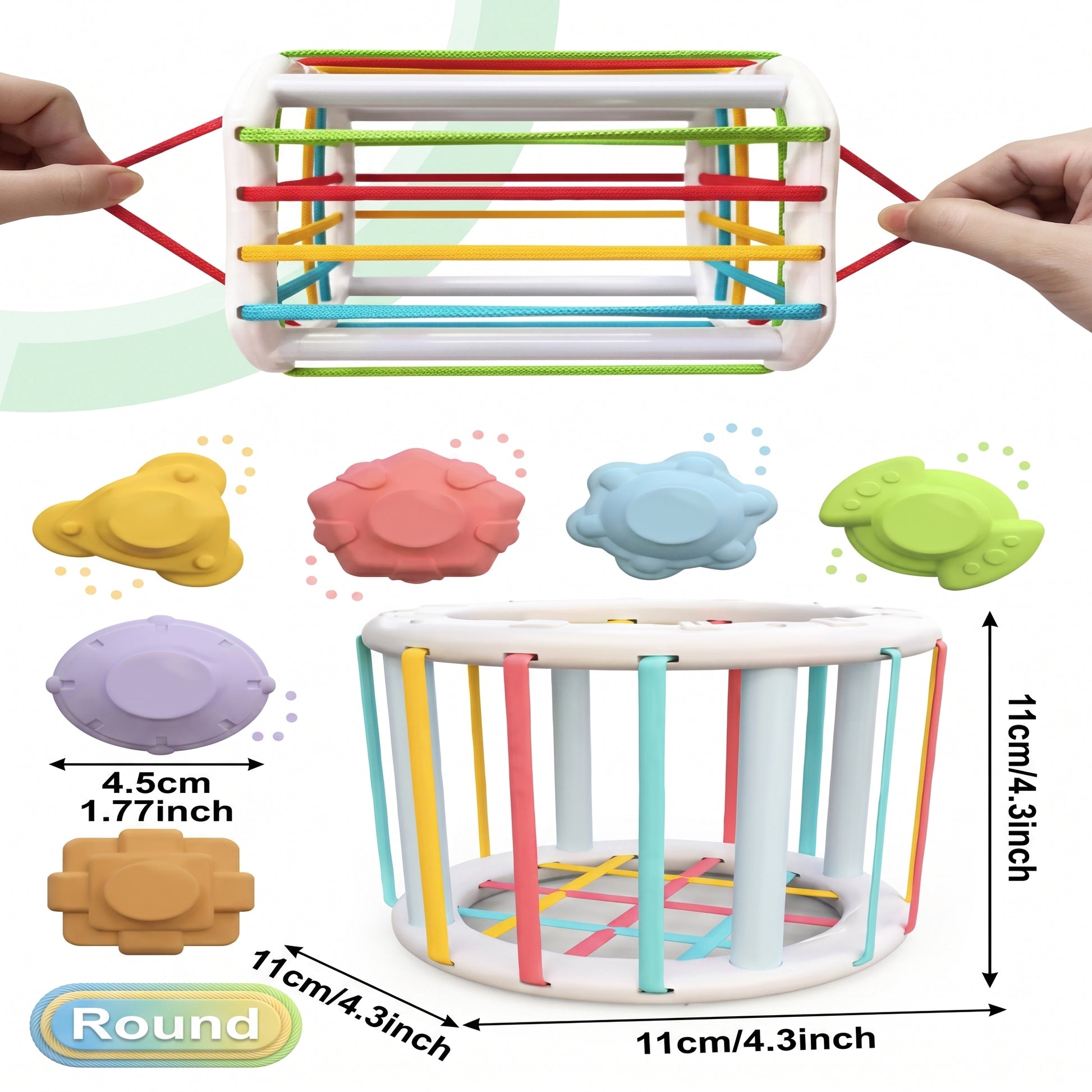 Round bin size – 11 cm / 4.3 in