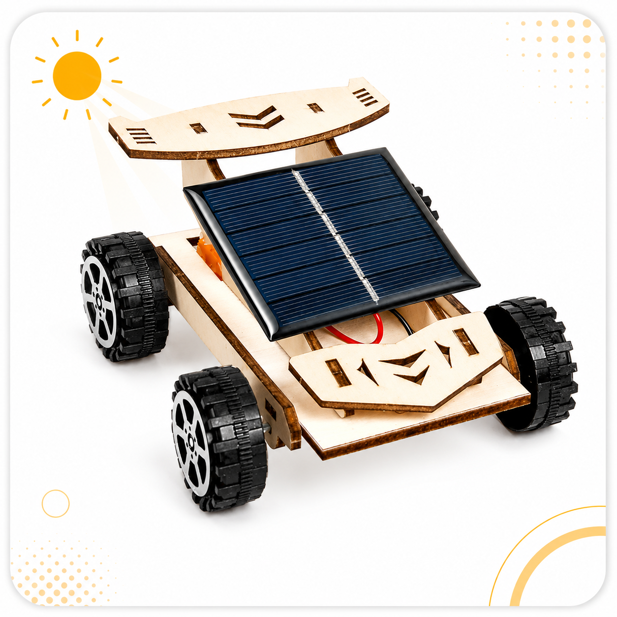 Spoiler Racer wooden solar car with raised rear spoiler