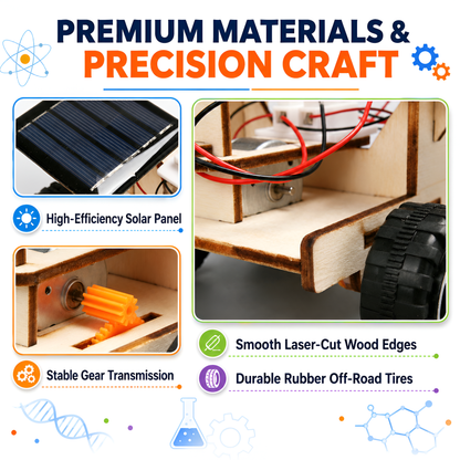 Premium wooden materials and precision-cut parts