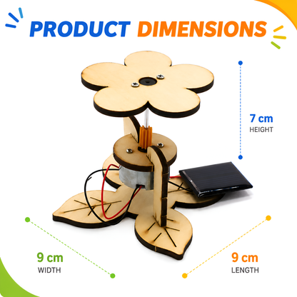 Spinning solar flower model, 9 cm