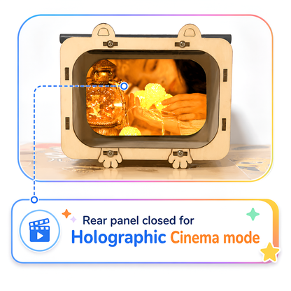 Rear panel closed for holographic cinema mode