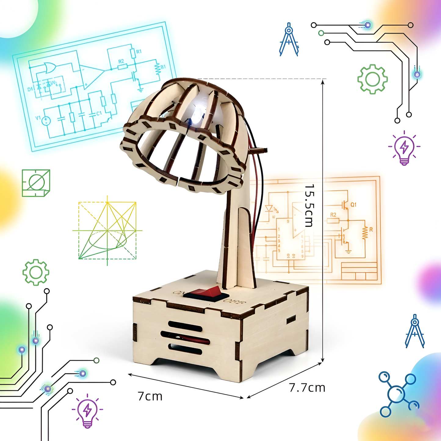 Desk lamp dimensions and assembly guide