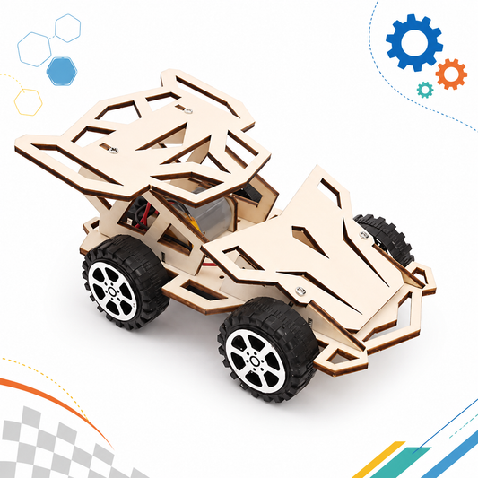 Wooden racing car model
