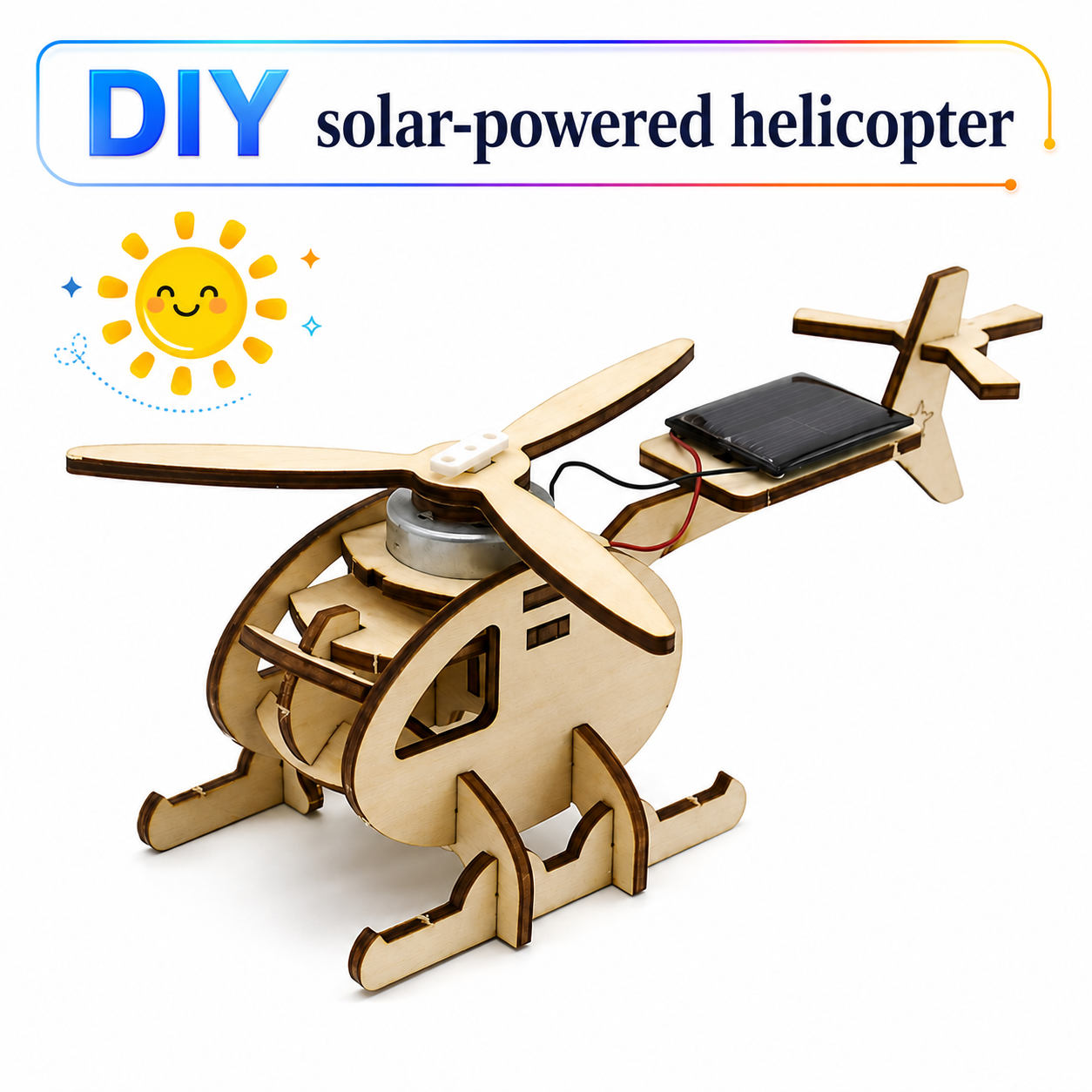 DIY solar-powered helicopter kit for kids