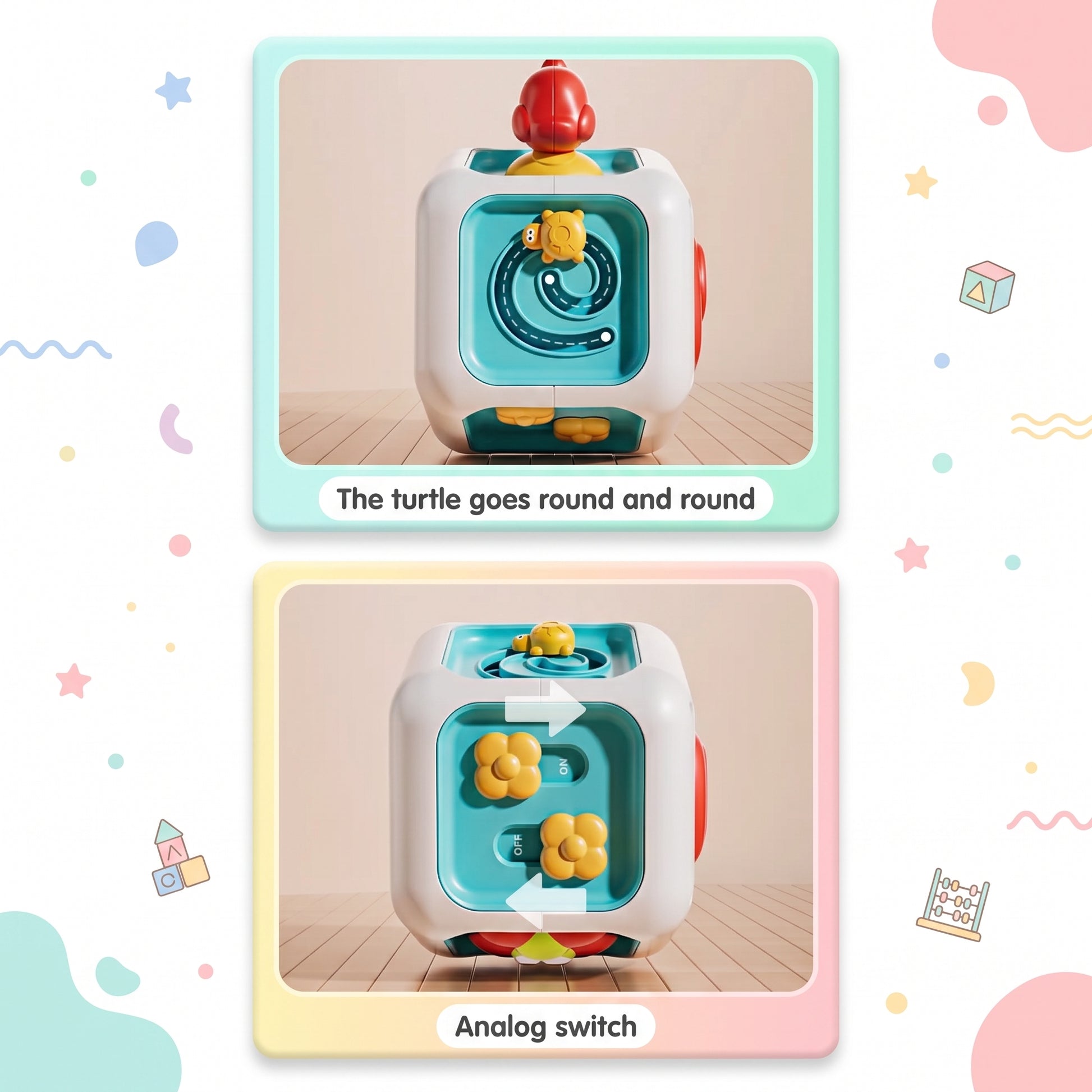 Rotating turtle and analog switch features