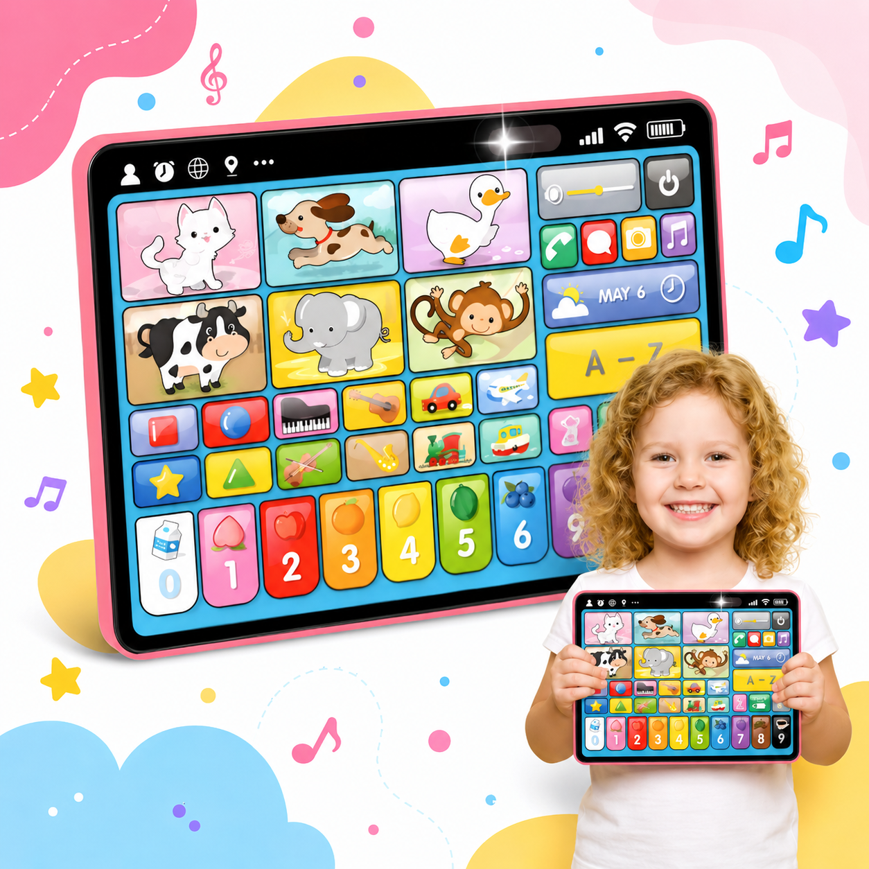 Toddler learning tablet in pink
