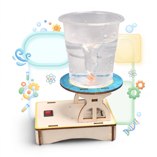DIY wooden water-tornado vortex STEM kit