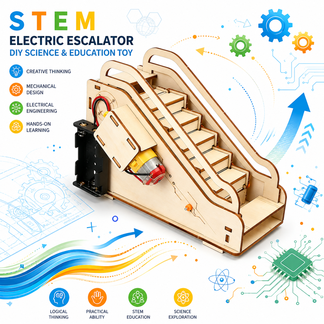 STEM electric escalator DIY science and education toy