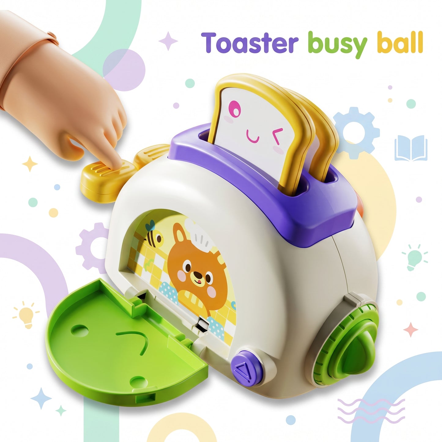 Toaster busy toy with pop-up toast