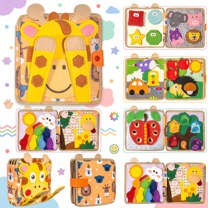 Giraffe felt busy book – cover and activity pages