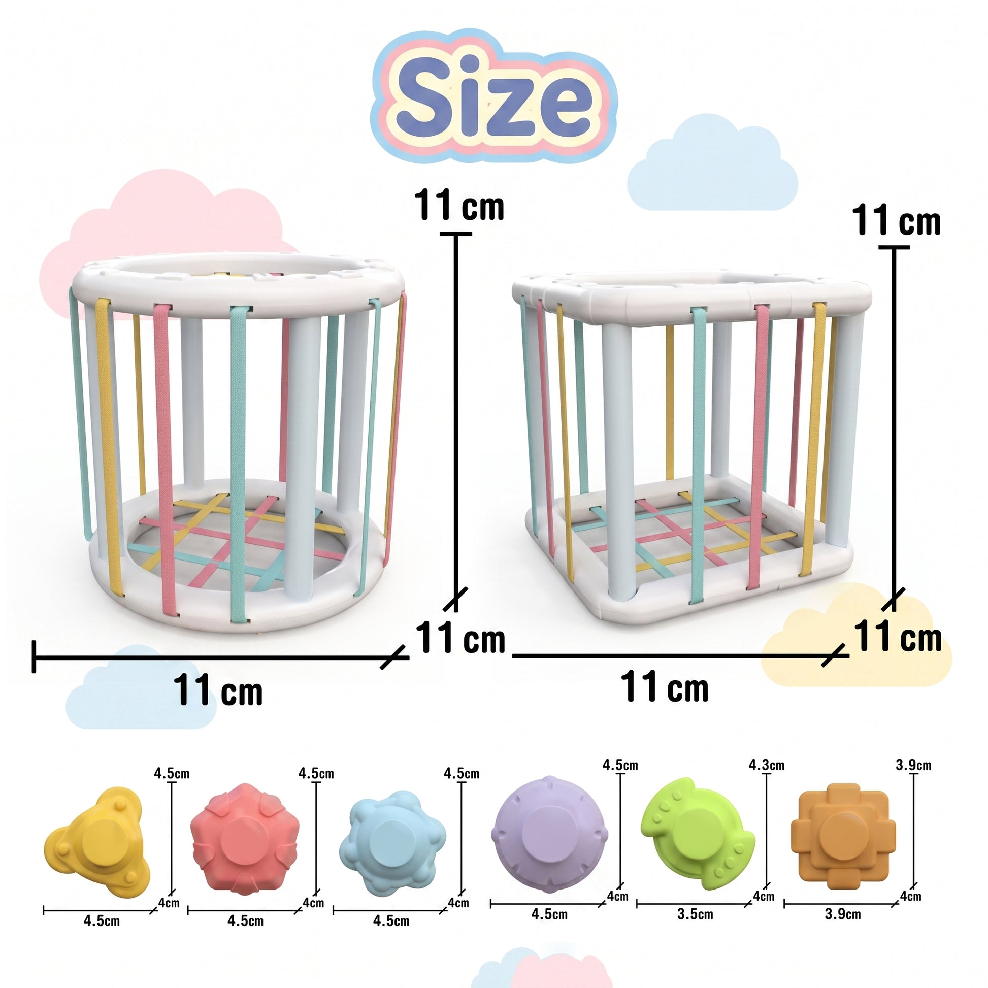 Bin and ball dimensions – 11 cm bins