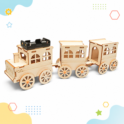 Wooden train with carriages
