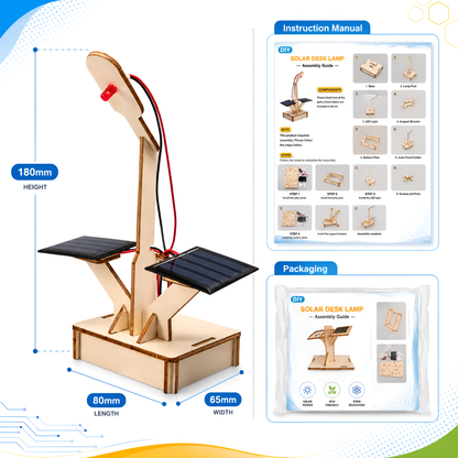 Solar street lamp dimensions and kit contents