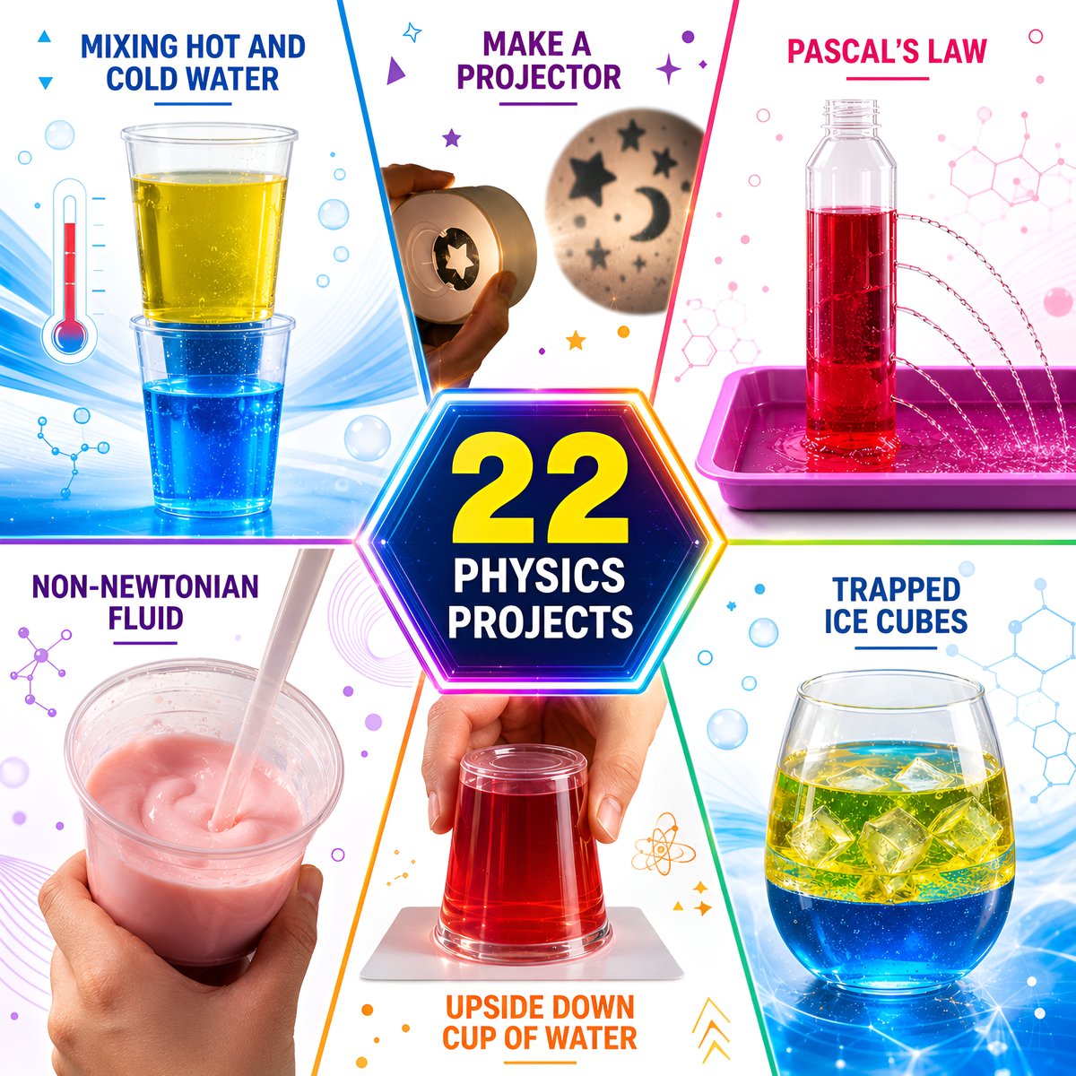 22 physics projects included in the science kit
