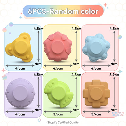 Six textured sensory balls – assorted colors, no bin