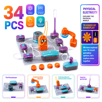 34-piece electronic building blocks set
