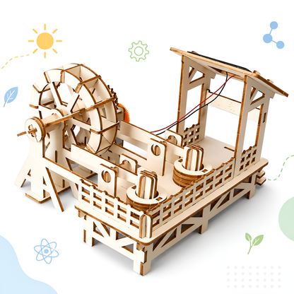 Solar watermill angle view