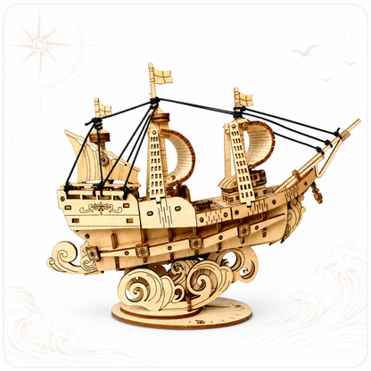 3D wooden sailing ship model