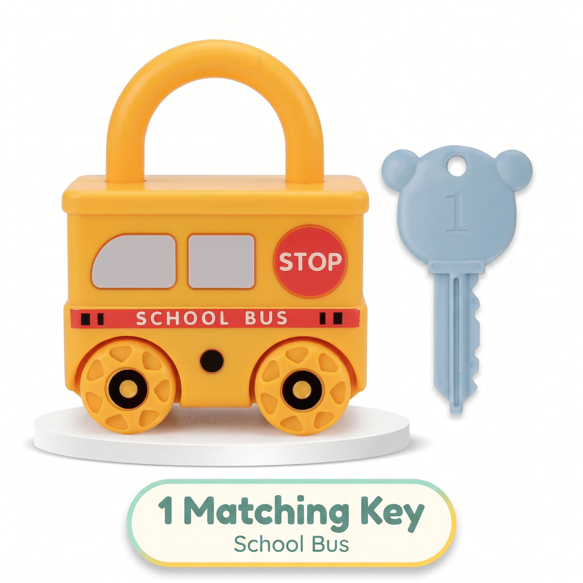 School Bus learning lock with numbered matching key