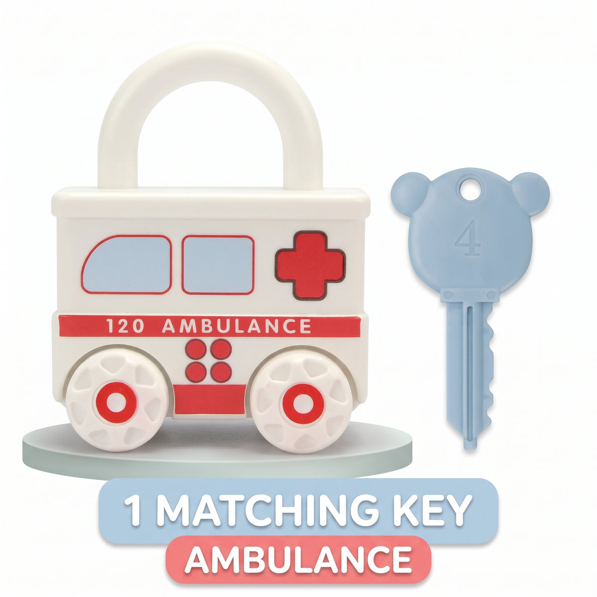 Ambulance learning lock with numbered matching key