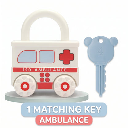 Ambulance learning lock with numbered matching key