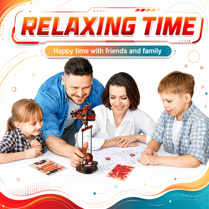 Family building the pendulum together