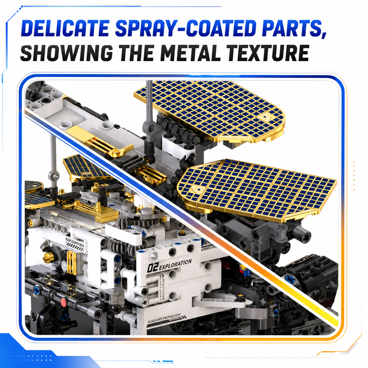 Spray-coated parts with metal texture