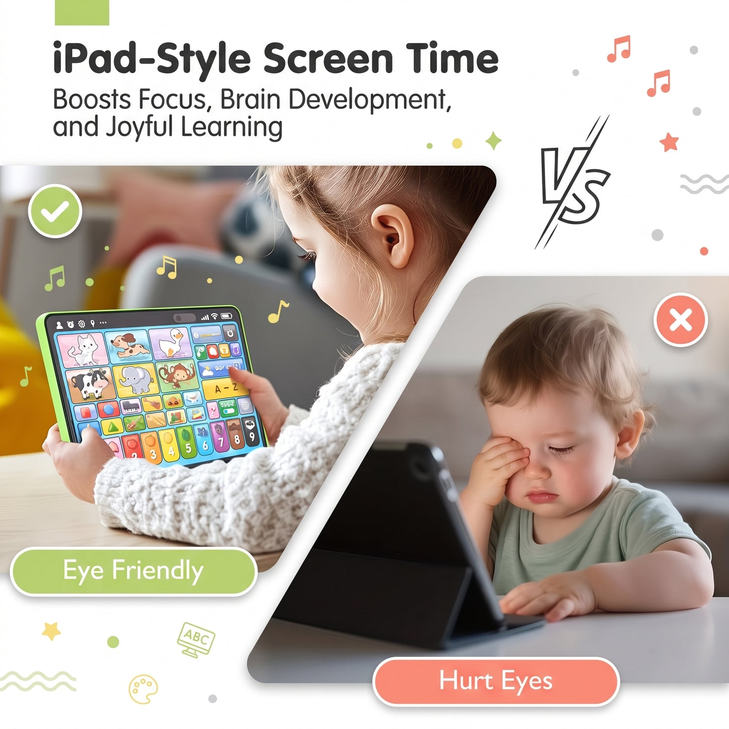 Eye-friendly screen-free alternative to tablets
