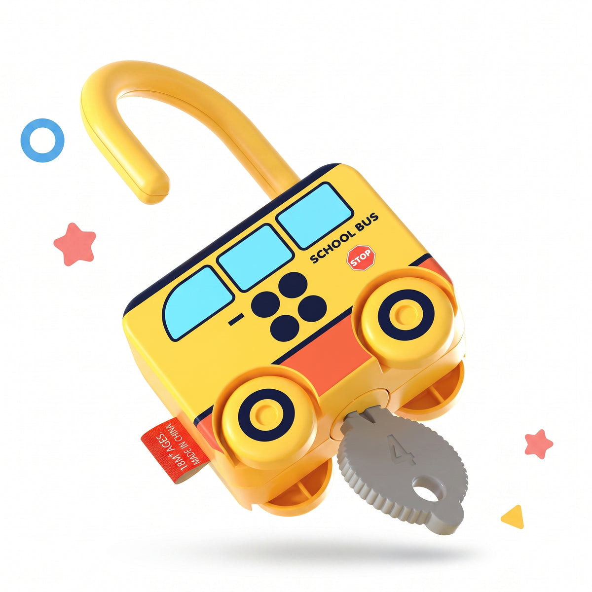 School bus lock and key – product photo