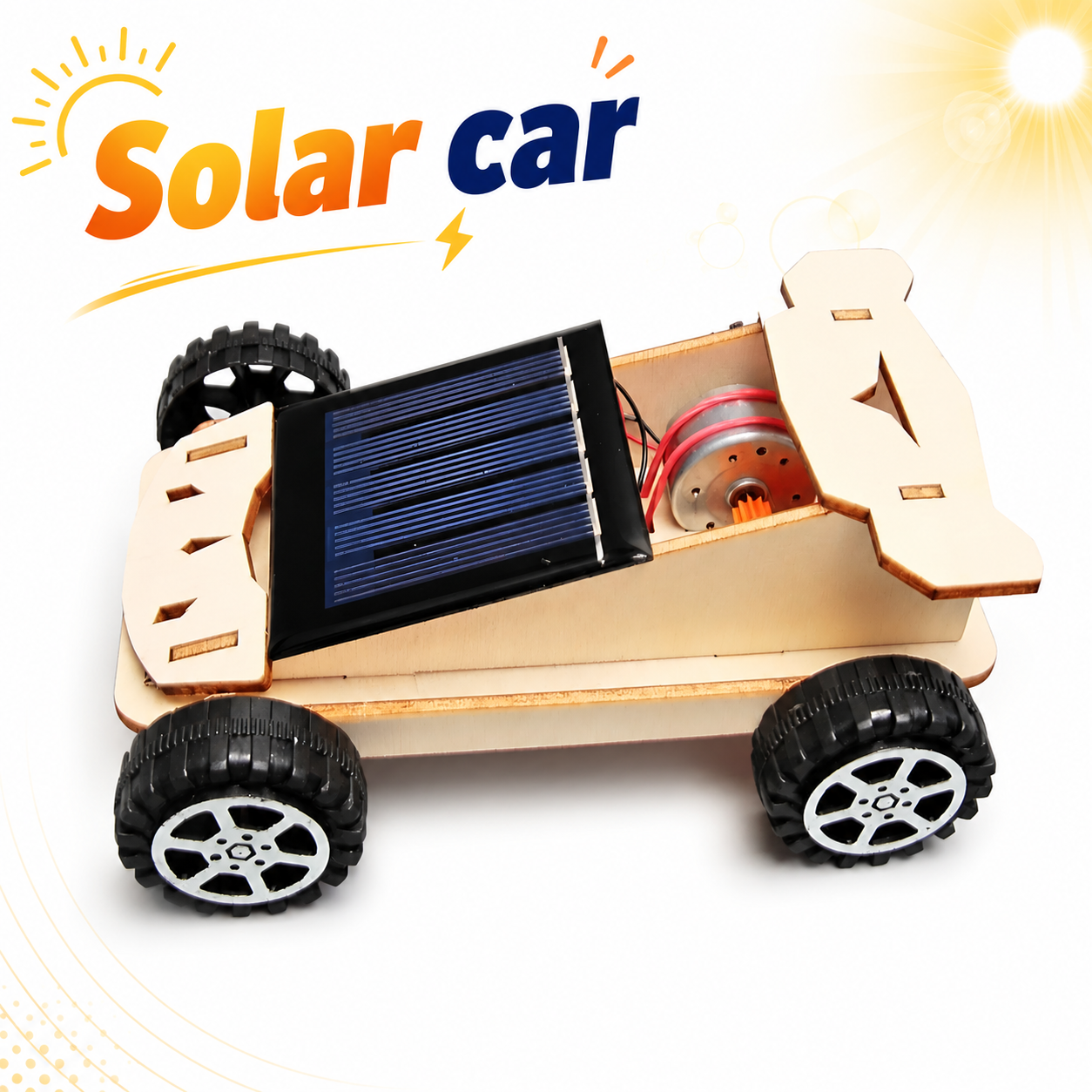 Rally Buggy wooden solar car with flush solar panel