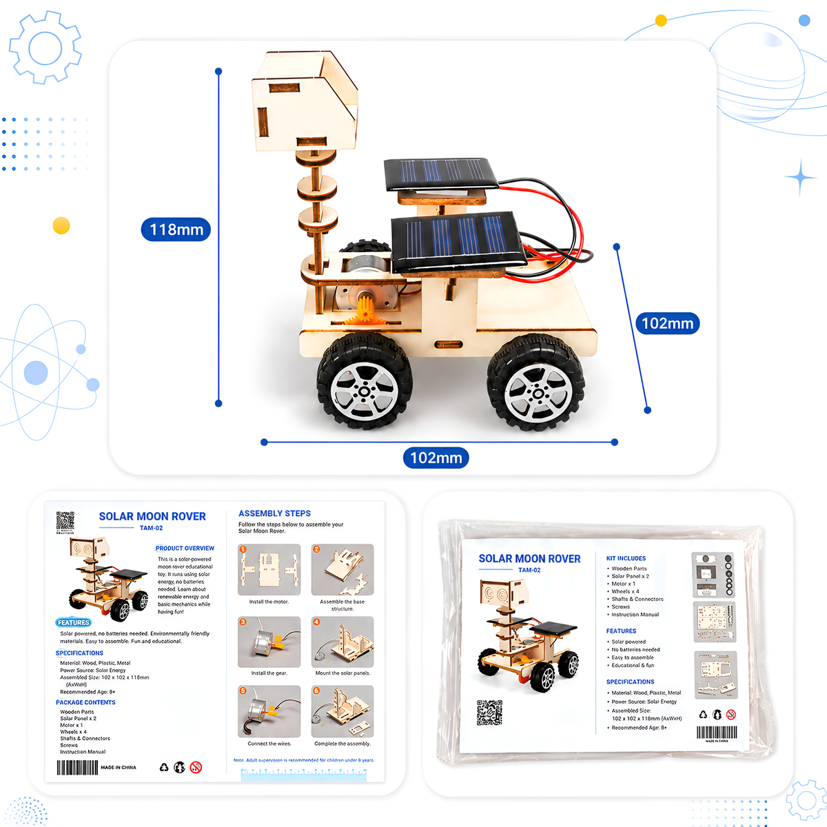 Solar moon rover assembly guide
