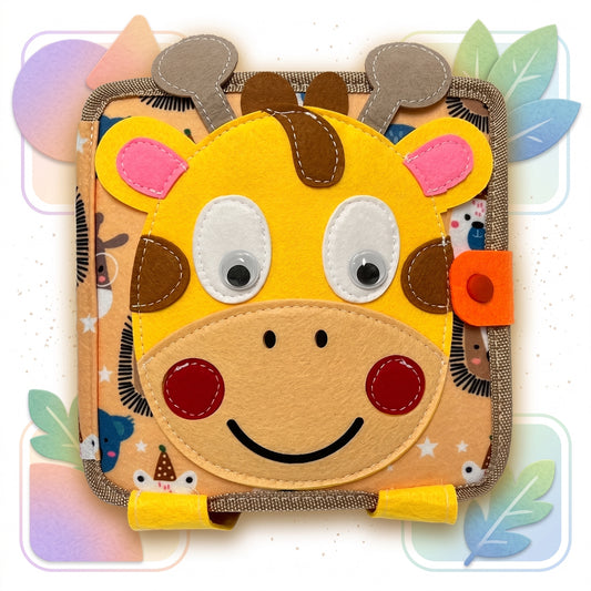 Montessori felt quiet book with giraffe cover