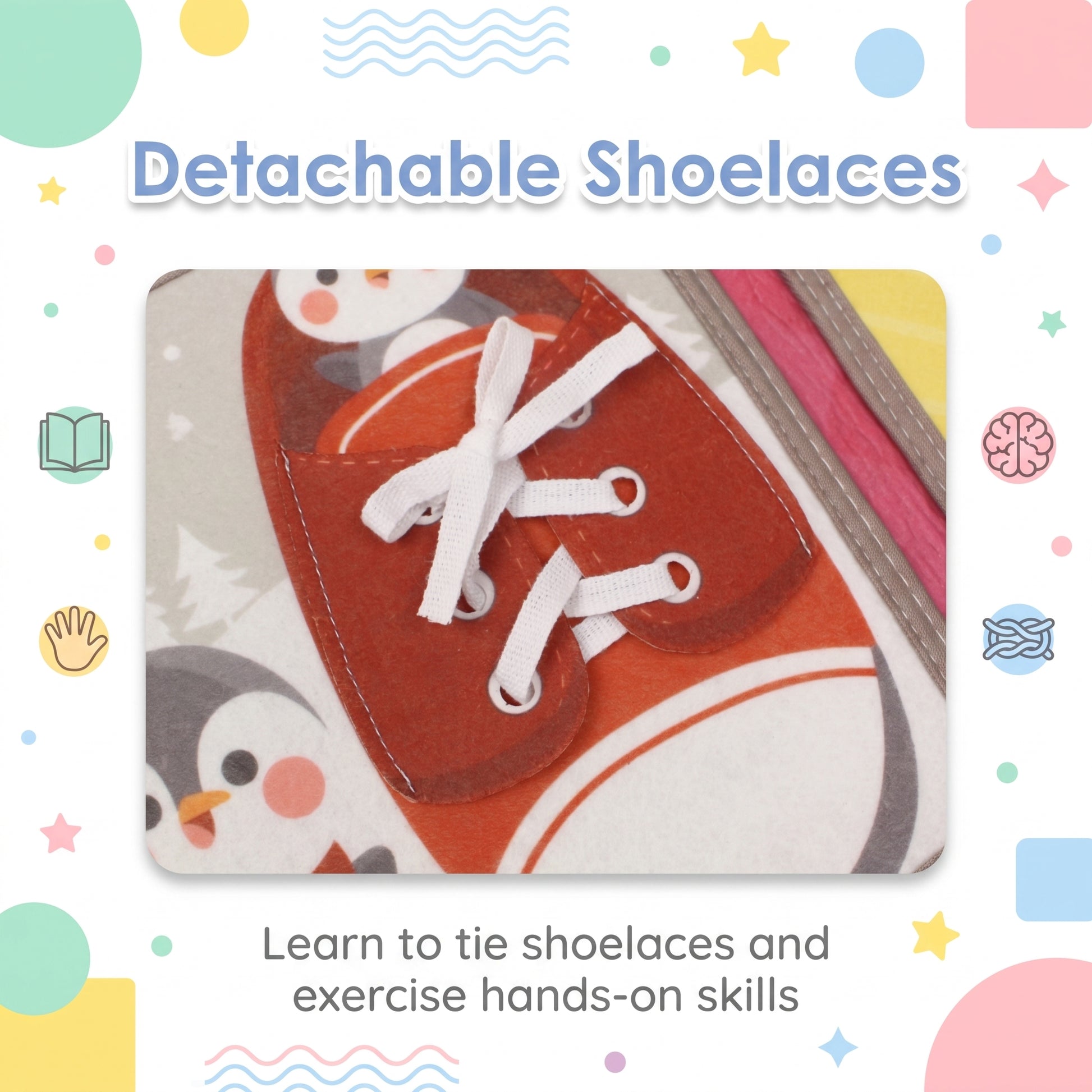Practice tying shoelaces