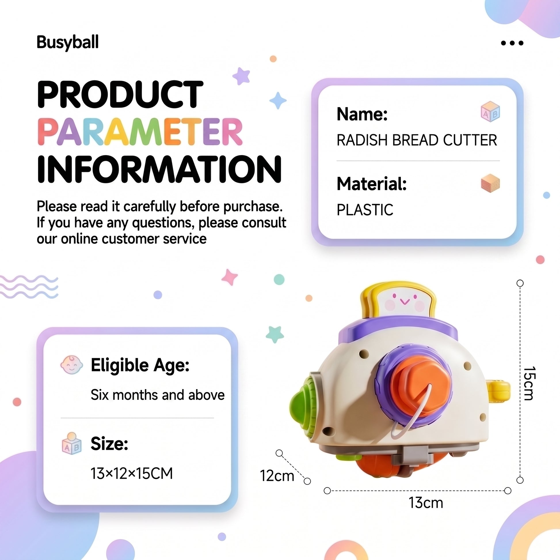 Toaster busy toy specifications