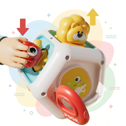 Busy ball pull and press features