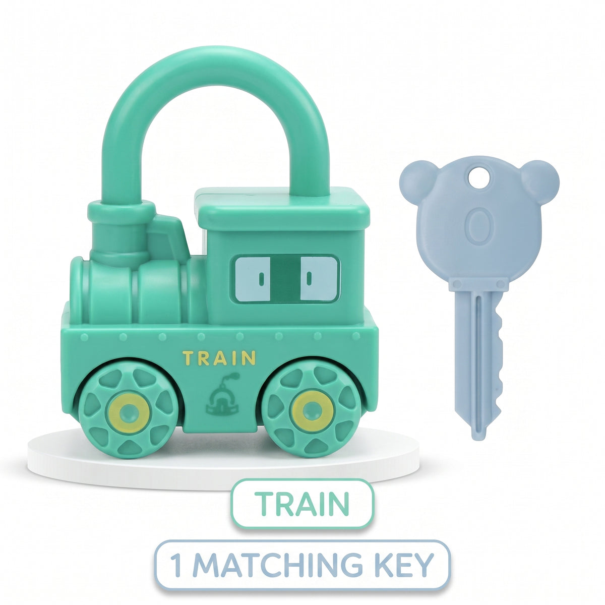 Train learning lock with numbered matching key