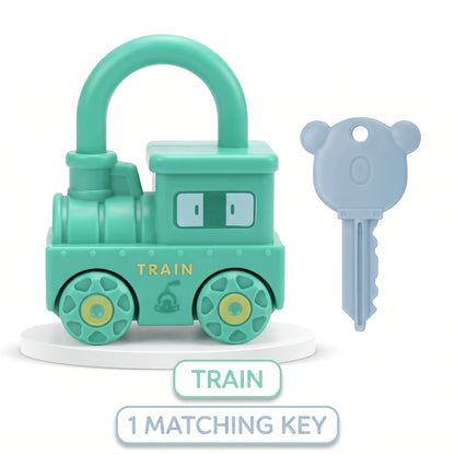 Train learning lock with numbered matching key