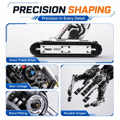 Omni track drive, gear linkage and movable gripper details